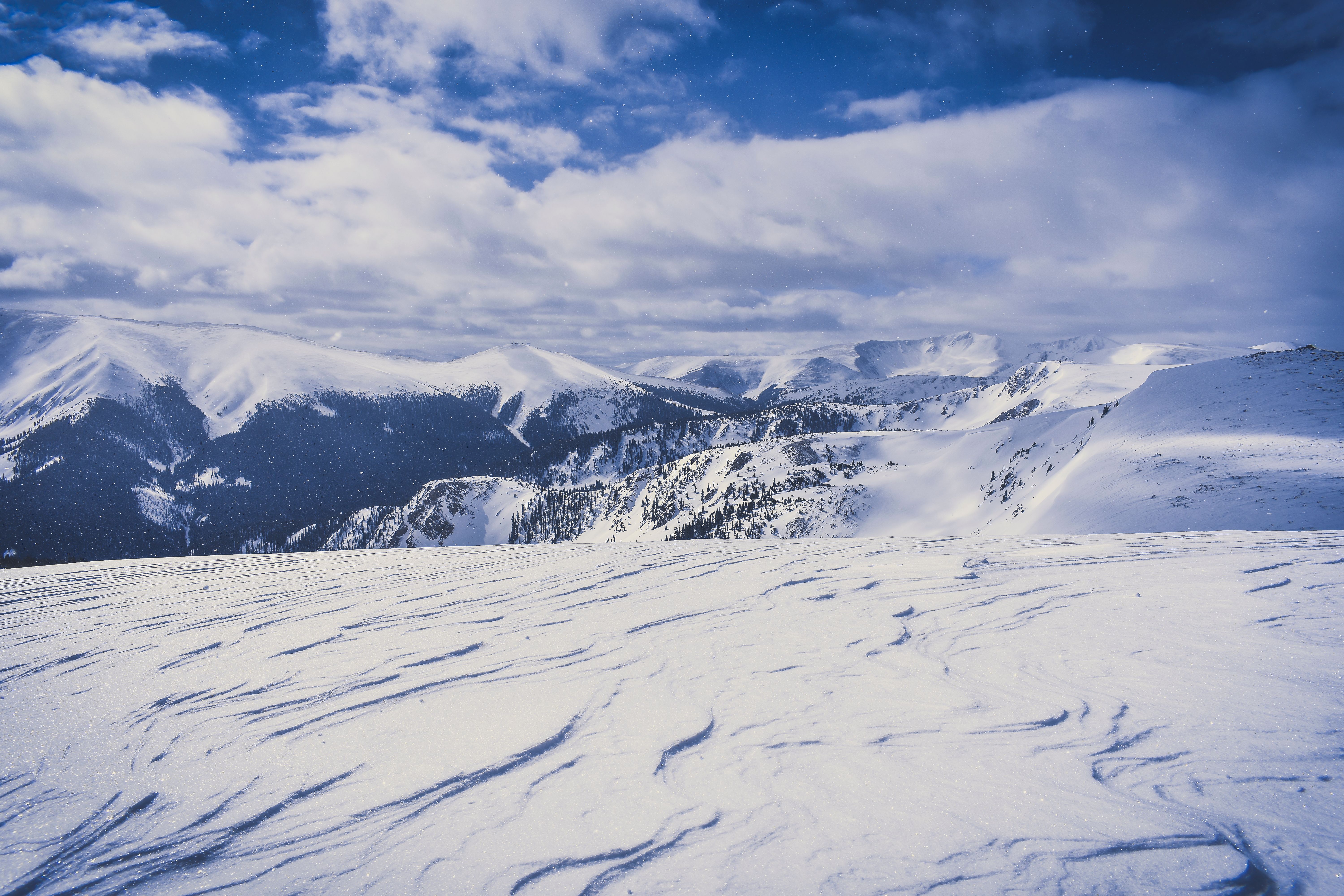 Snow Covered Mountain Under Blue Sky and White Clouds · Free Stock Photo