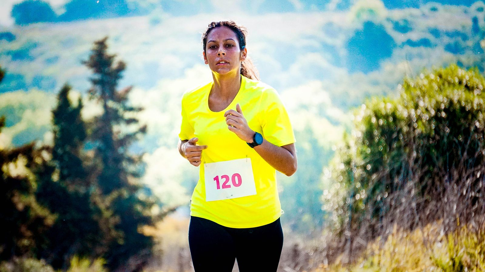 Runner building cardiovascular endurance during an outdoor training session