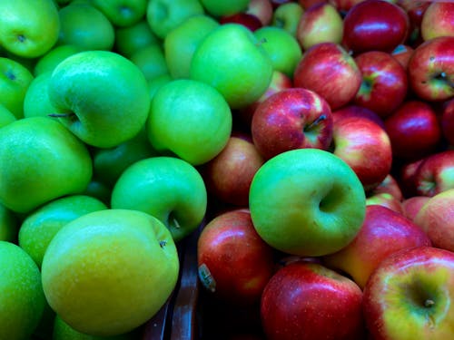 Gratis stockfoto met groene appels, rode appel