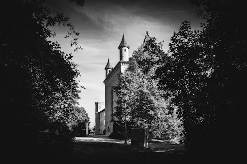 Photos gratuites de château, hdr, noir et blanc