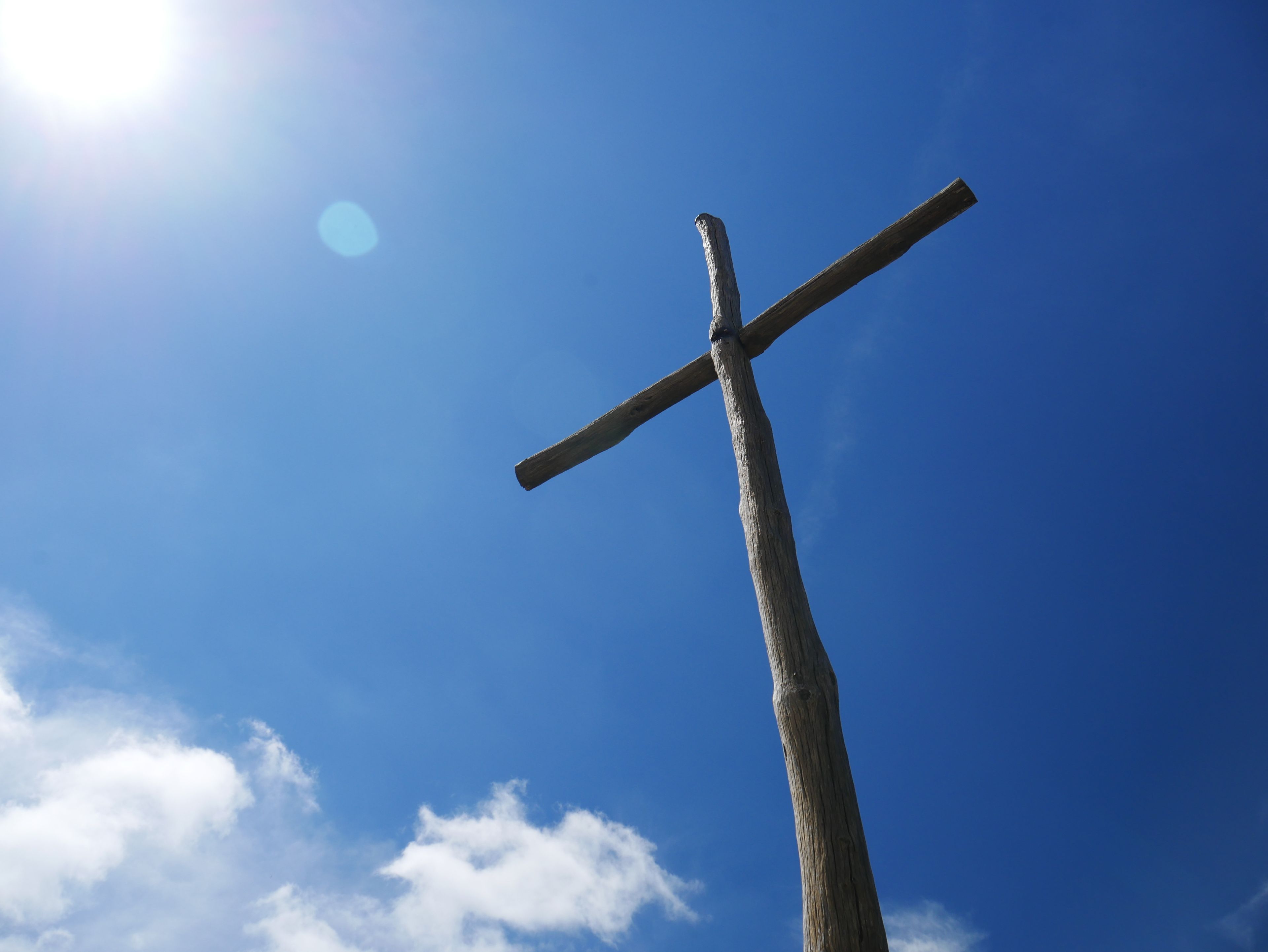 The cross against an open sky