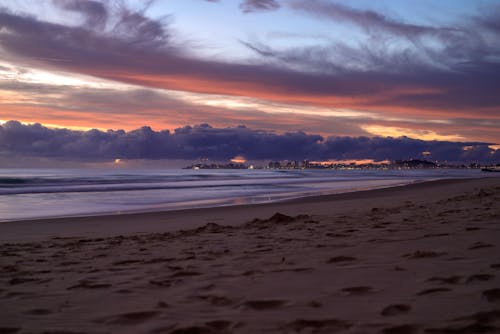 คลังภาพถ่ายฟรี ของ ชายหาด, ตอนเย็น, ตะวันลับฟ้า
