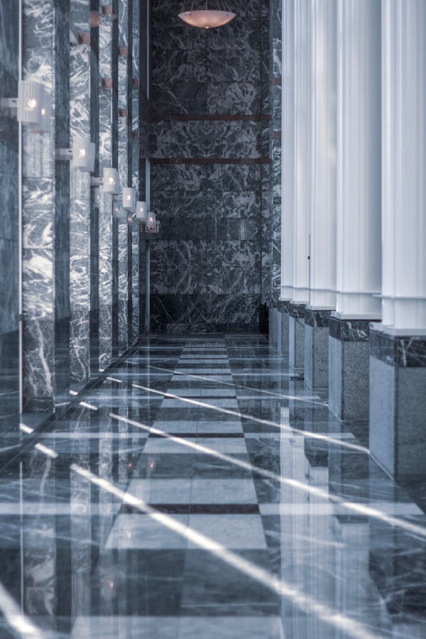 Marble Tiles Near Columns