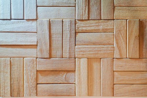Parquet Pattern Made of Uneven Wooden Slats