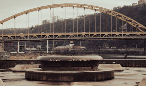 Fountain Overlooking Pittsburgh Bridge