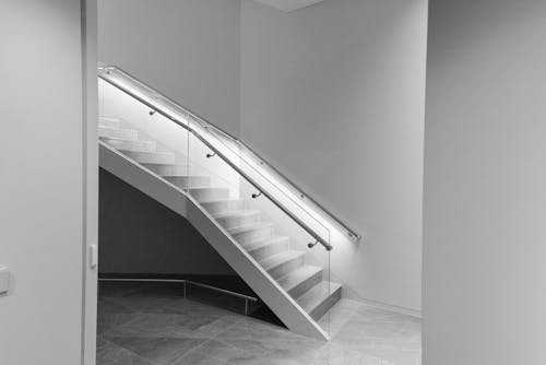 Monochrome Photography of Staircase