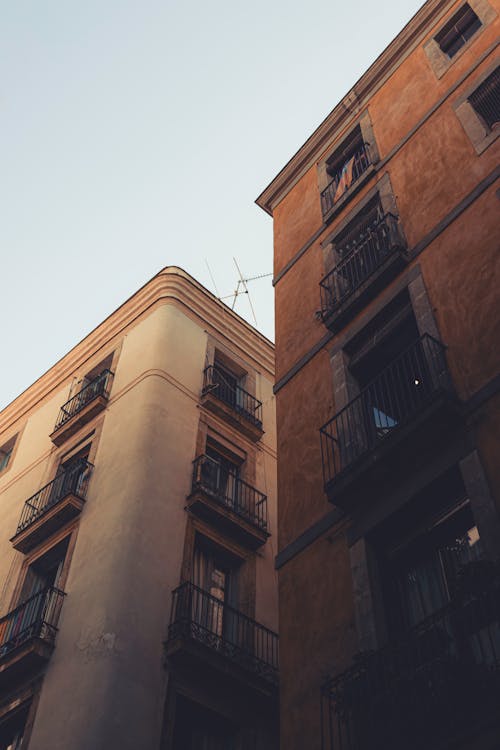 A photo of a building with a balcony