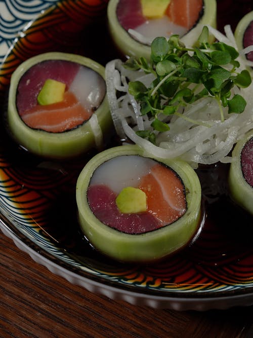 Sushi Served in a Restaurant