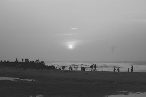 Foto stok gratis bayangan hitam, hitam & putih, laut