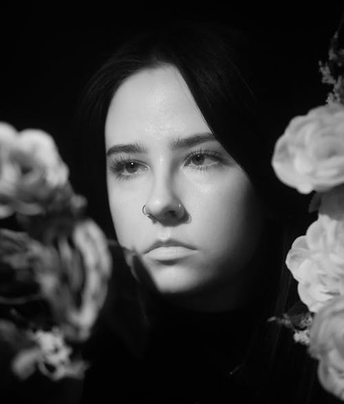 Black and White Portrait of a Young Woman 