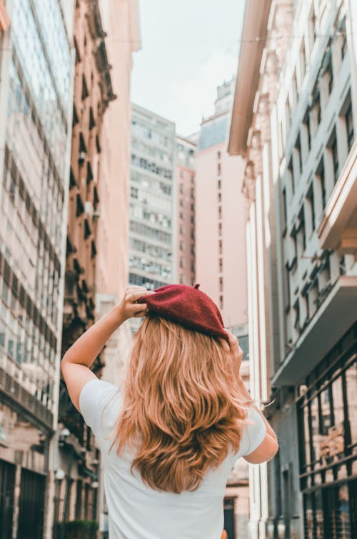 Free Photo of Girl Wearing Red Hat Stock Photo