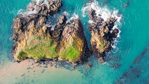土耳其藍, 岩石, 岸邊 的 免費圖庫相片