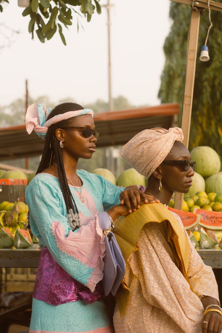 Women In Traditional Clothing At Bazaar