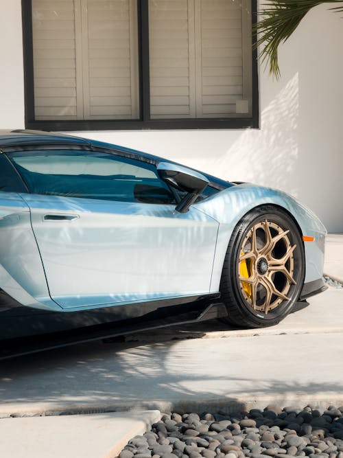 A Lamborghini Aventador Parked on the Driveway