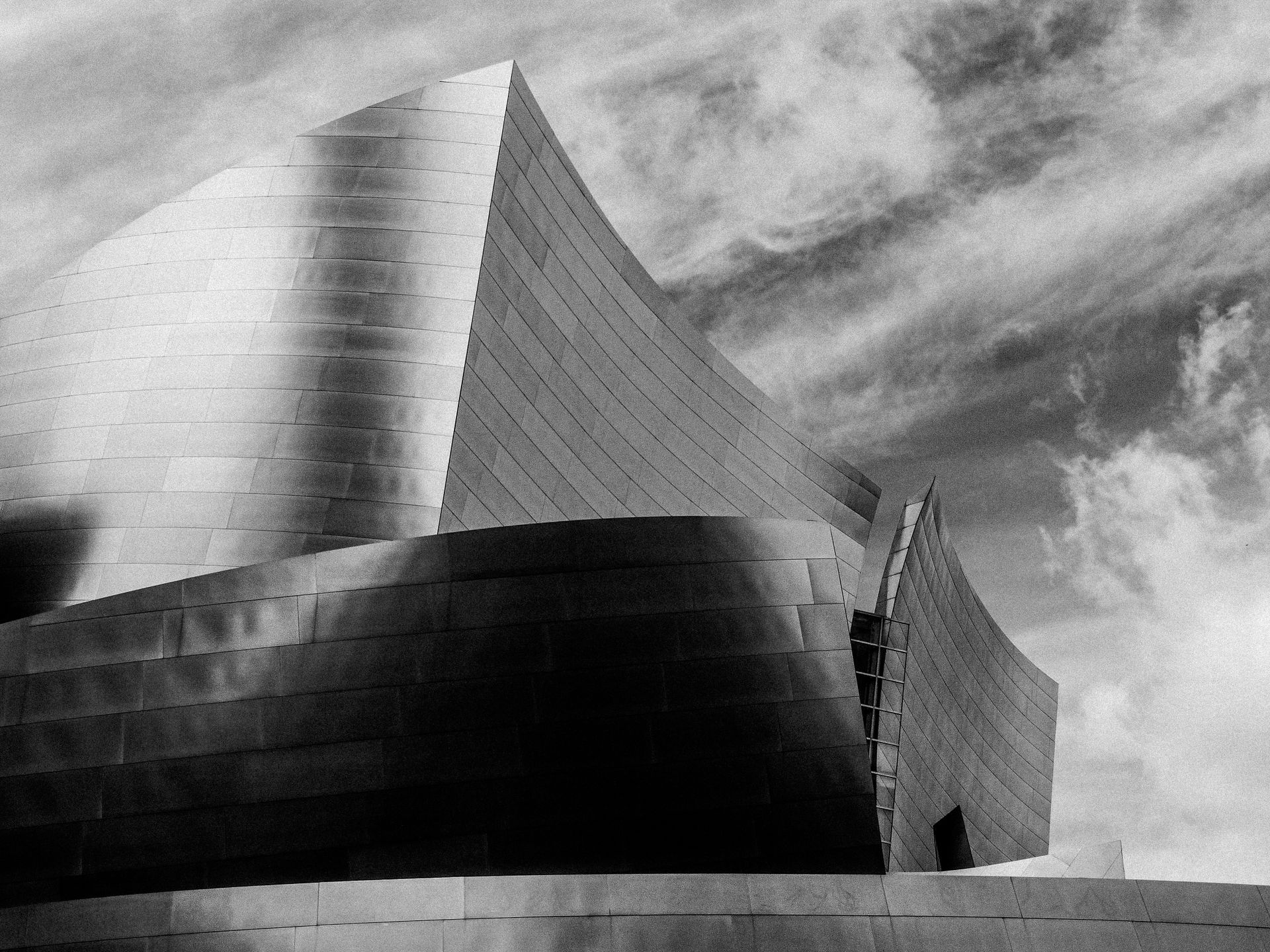 Walt Disney Concert Hall in Los Angeles in Black and White