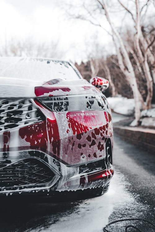 A car covered in snow and ice