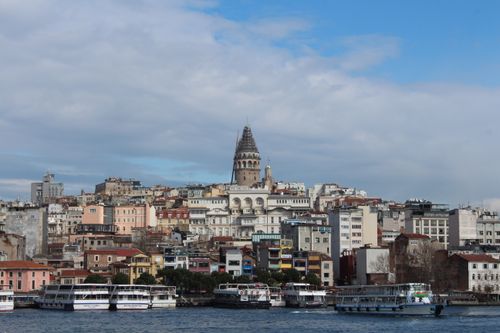 Free Explore the iconic Galata Tower amidst İstanbul's vibrant skyline and urban landscape. Stock Photo