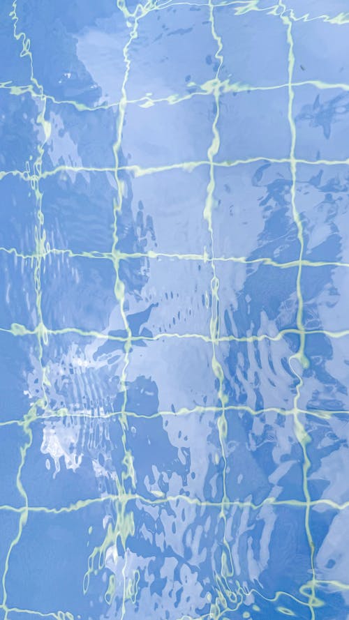 A blue and white net with a green line