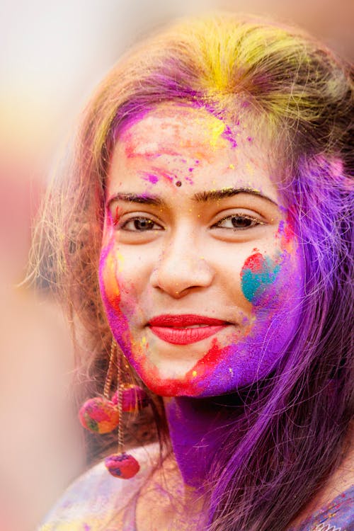 Close-Up Photo of Woman With Face Paint
