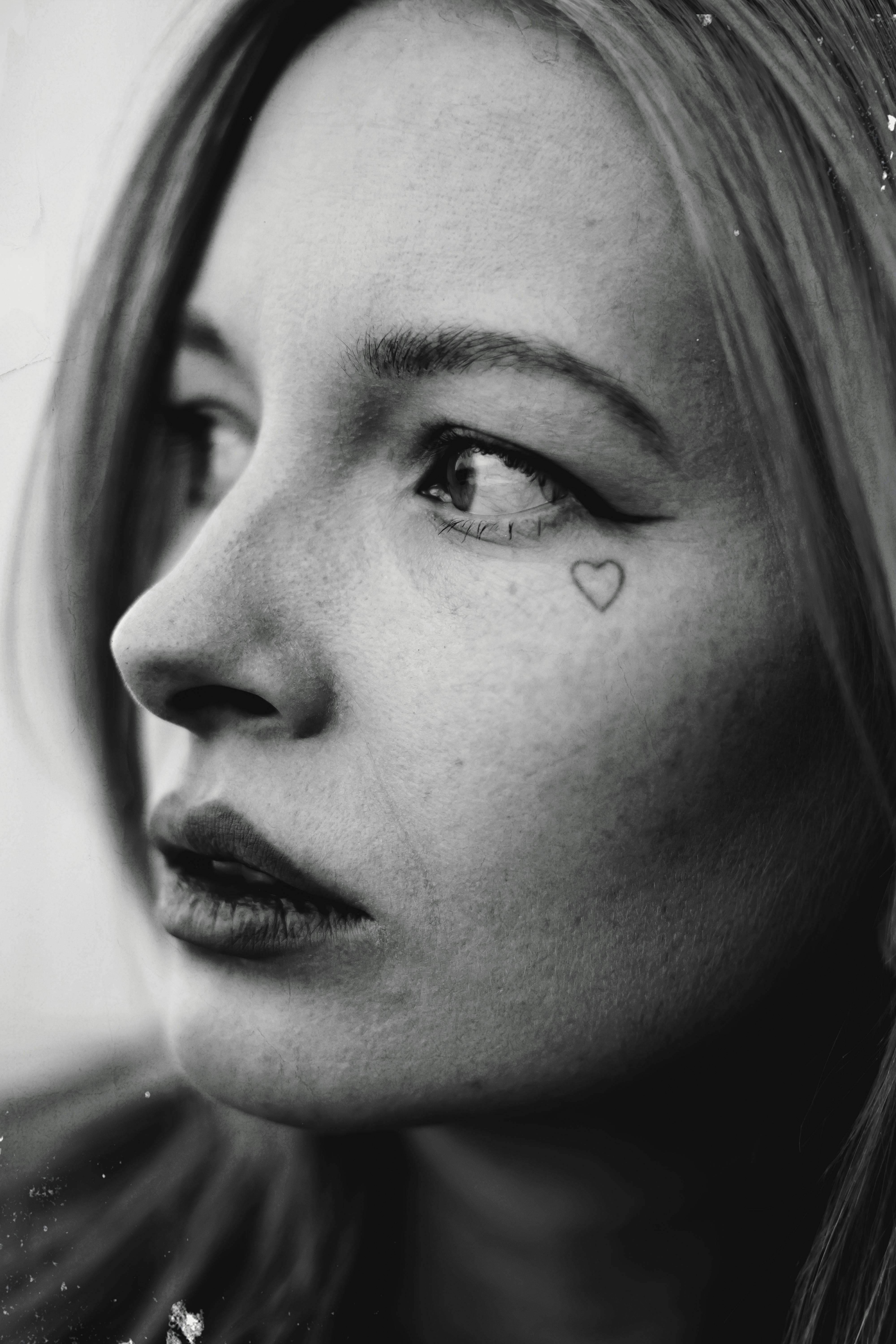A Woman with a Heart Tattoo on her Face · Free Stock Photo