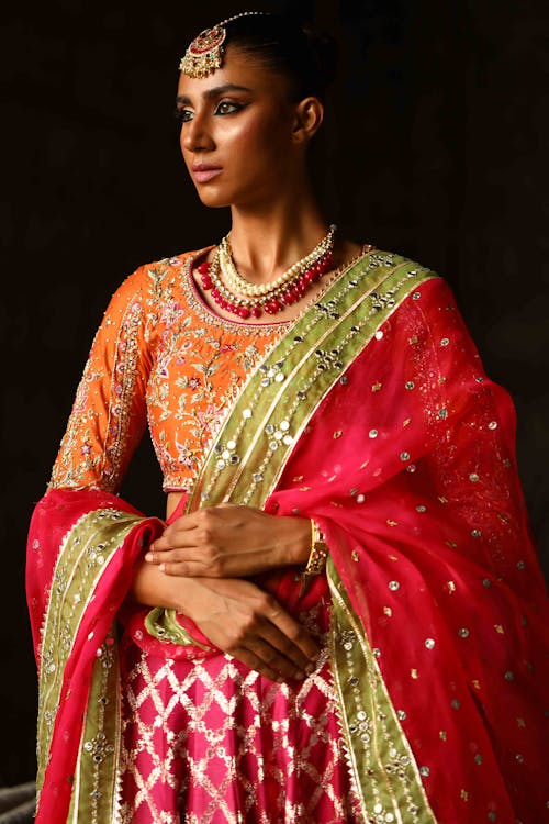 Brunette Woman in Traditional Dress