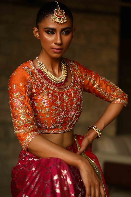 インド人女性, モデル, 伝統的な服の無料の写真素材