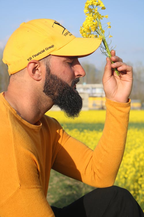 Gratis stockfoto met baard, bloemen, cap