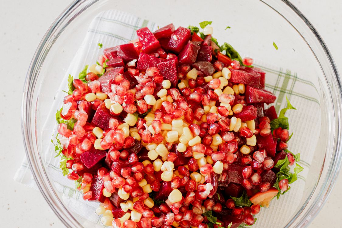 Corn Beets A bowl filled with beets, corn and other ingredients · Free Stock Photo