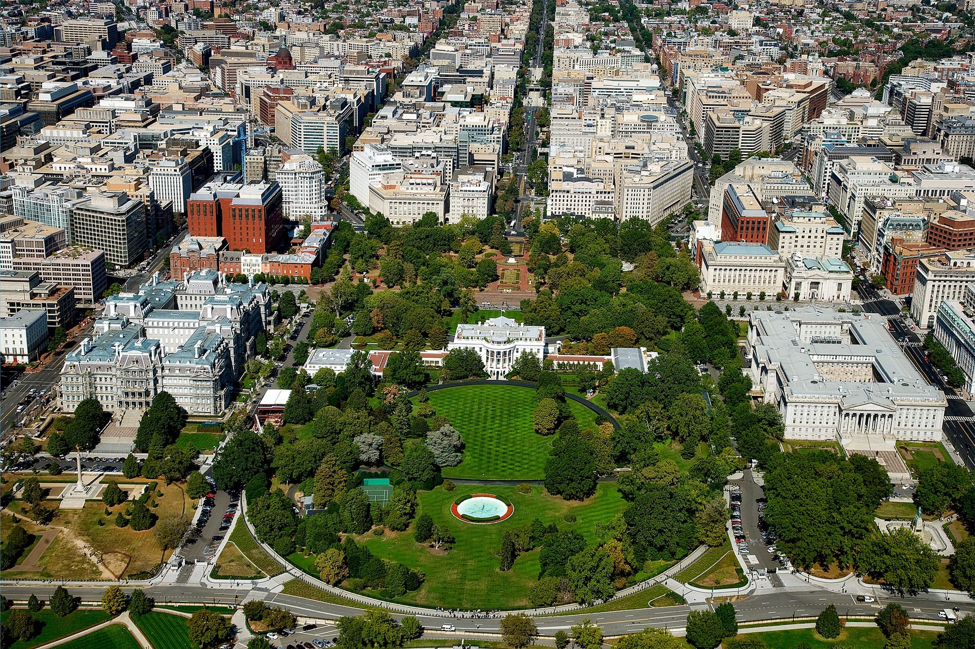Pentagon building aerial view Washington DC