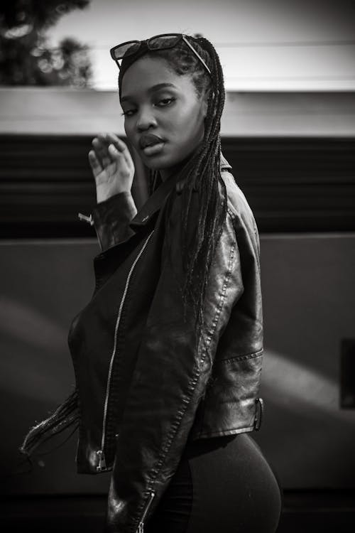 Young Woman in a Leather Jacket