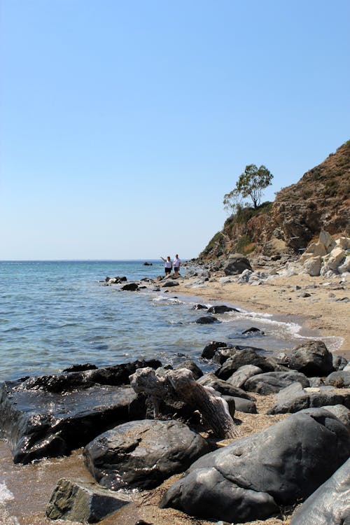 Бесплатное стоковое фото с берег, берег моря, валун