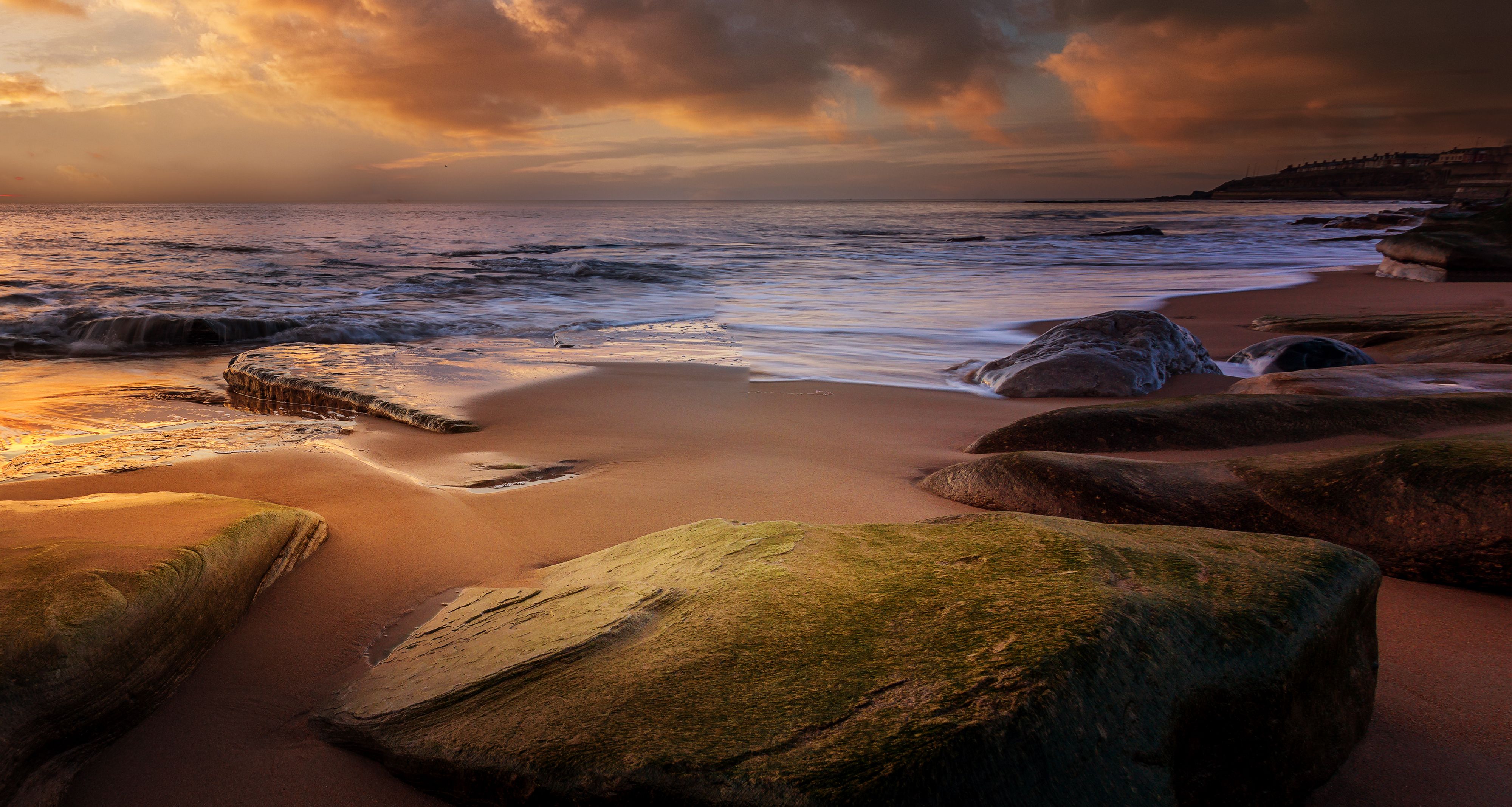 Rocky Beach at Sunset · Free Stock Photo