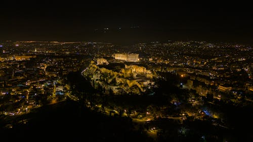 Foto stok gratis akropolis, Athena, diterangi