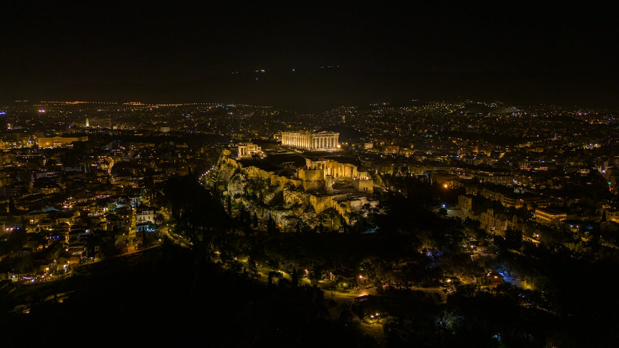 คลังภาพถ่ายฟรี ของ กรีซ, กลางคืน, การท่องเที่ยว