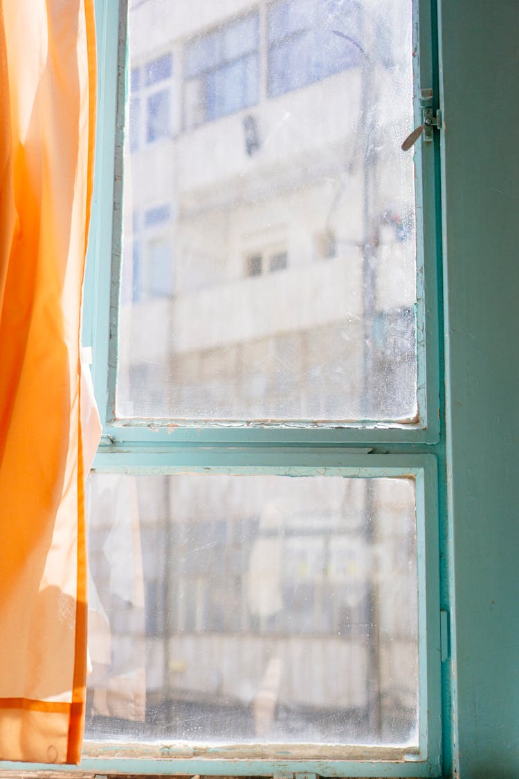 White Wooden Framed Glass Window