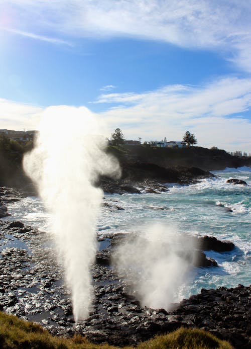 Photos gratuites de bord de la mer, geyser, mer