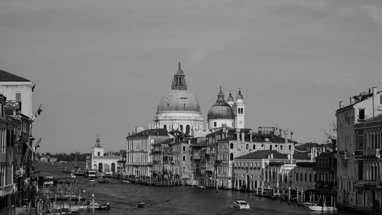 Δωρεάν στοκ φωτογραφιών με santa maria della salute, ασπρόμαυρο, Βενετία