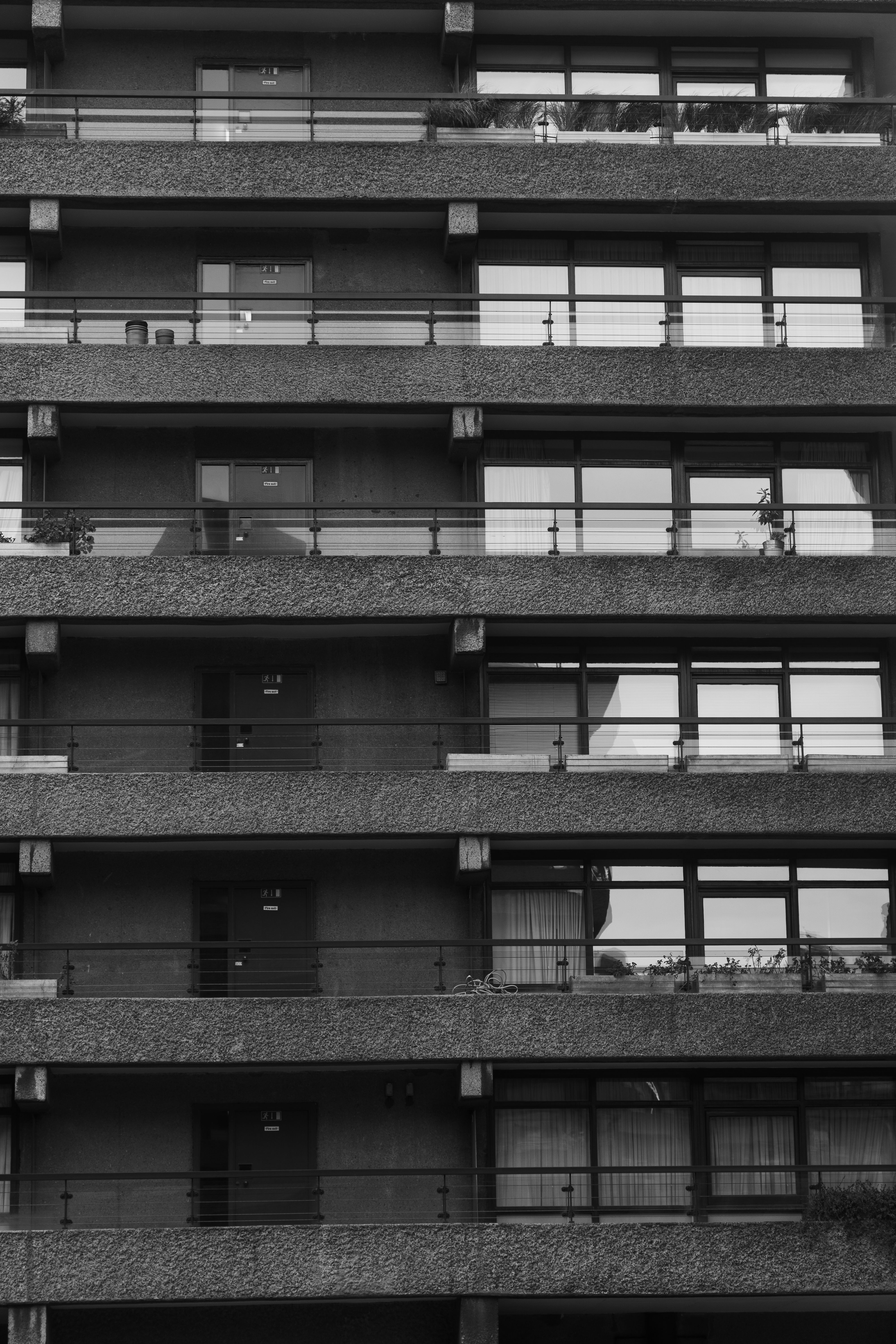 Black and White Photo of Row of Balconies · Free Stock Photo