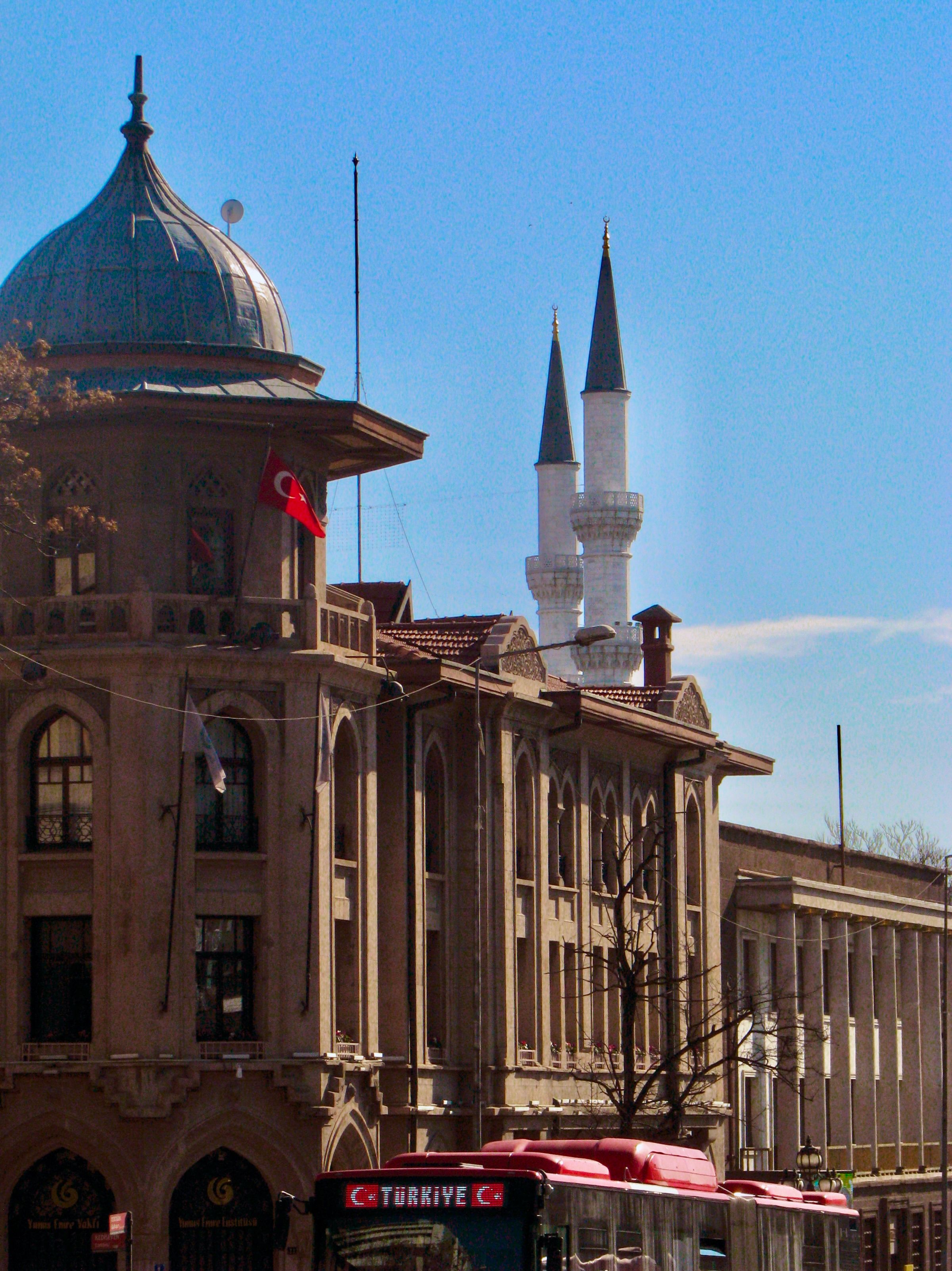Yunus Emre Institute with Turkish Flag in Ankara, Turkey · Free Stock Photo