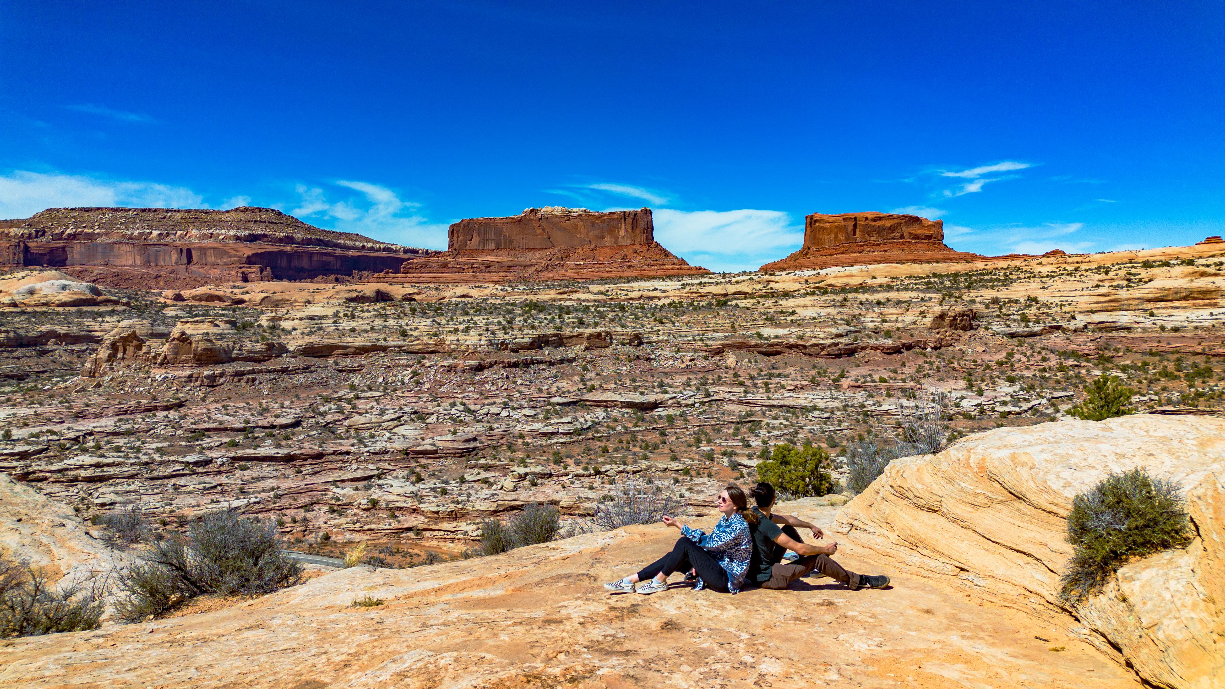 The slickrock wash of Elephant Canyon in the Needles