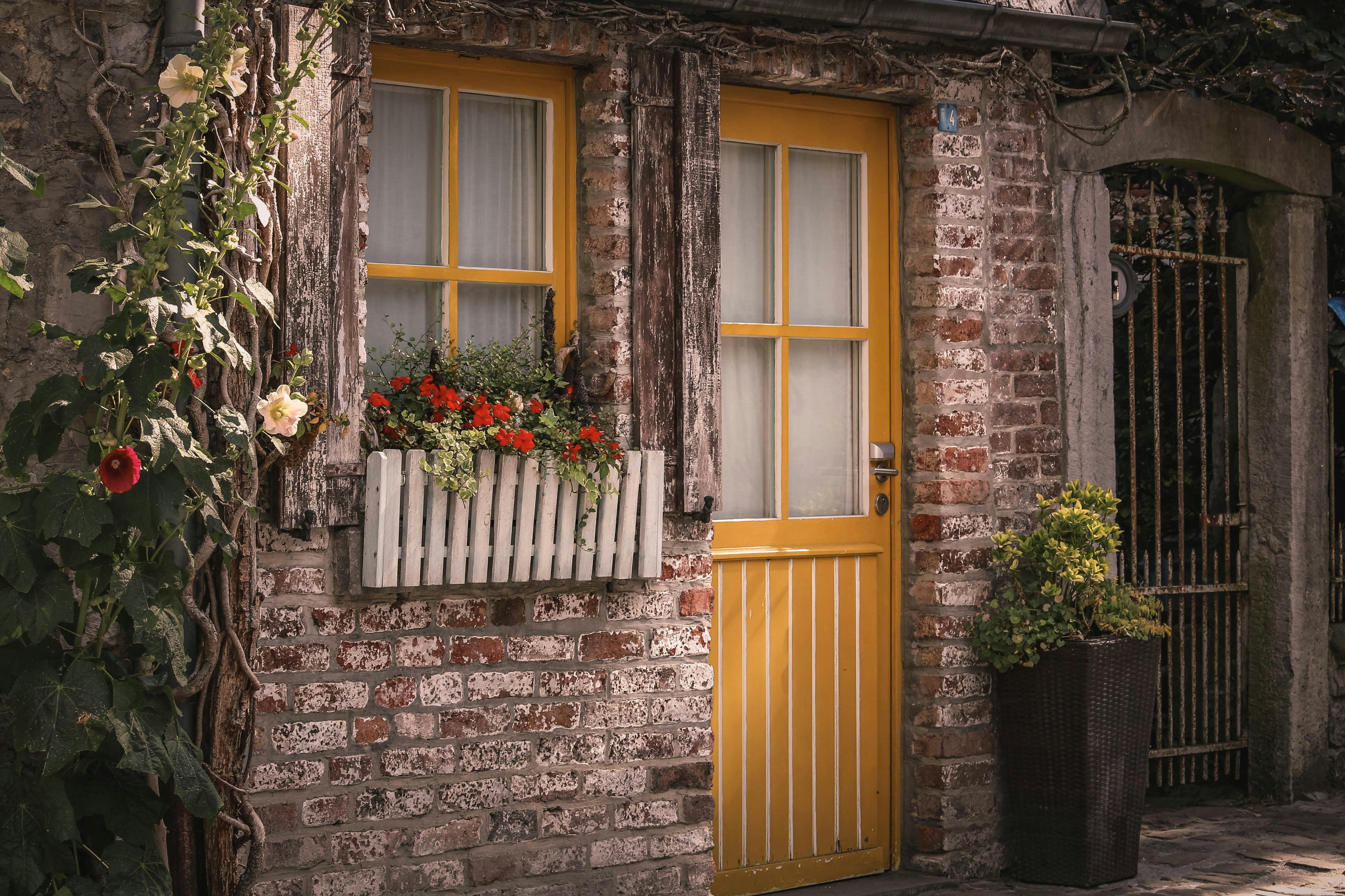 Window Boxes With Flowers And Trailing Vines On A Home Exterior