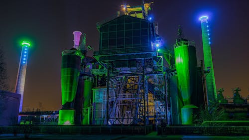 Concrete Structure With Multicolored Lightings