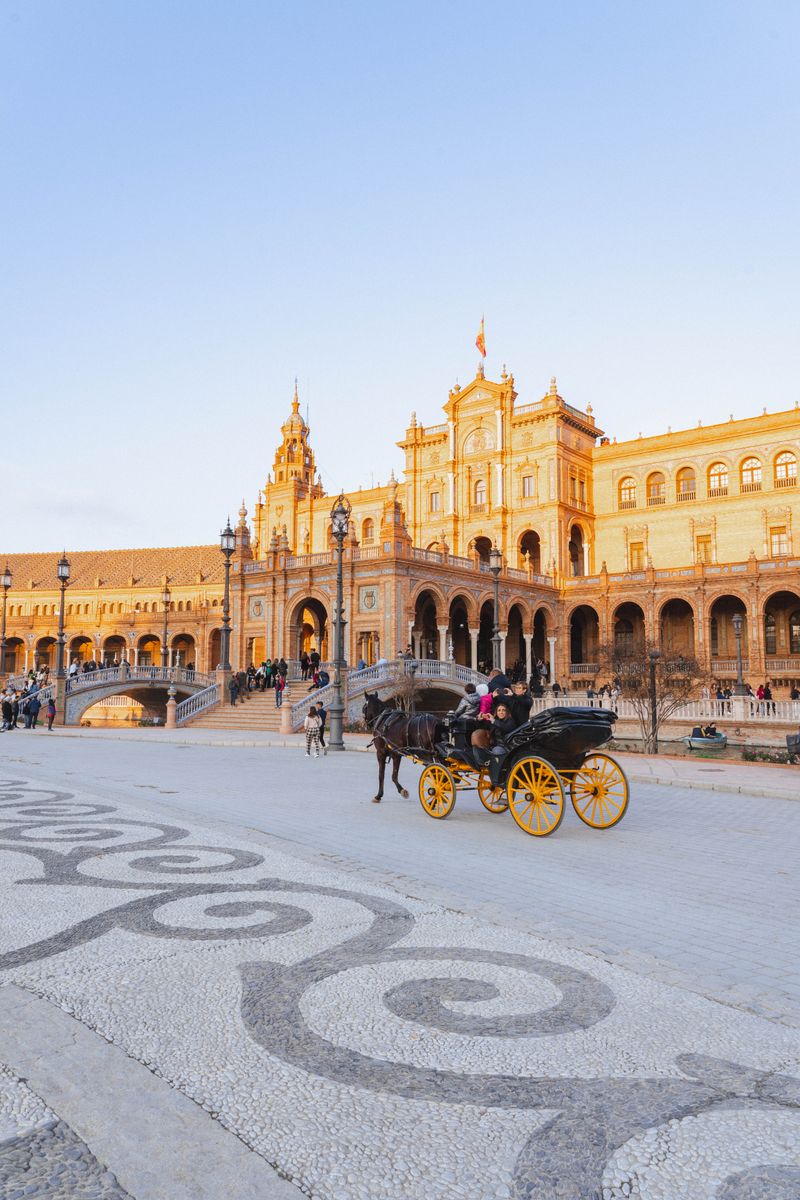 Plaza de España in Seville with horse carriage