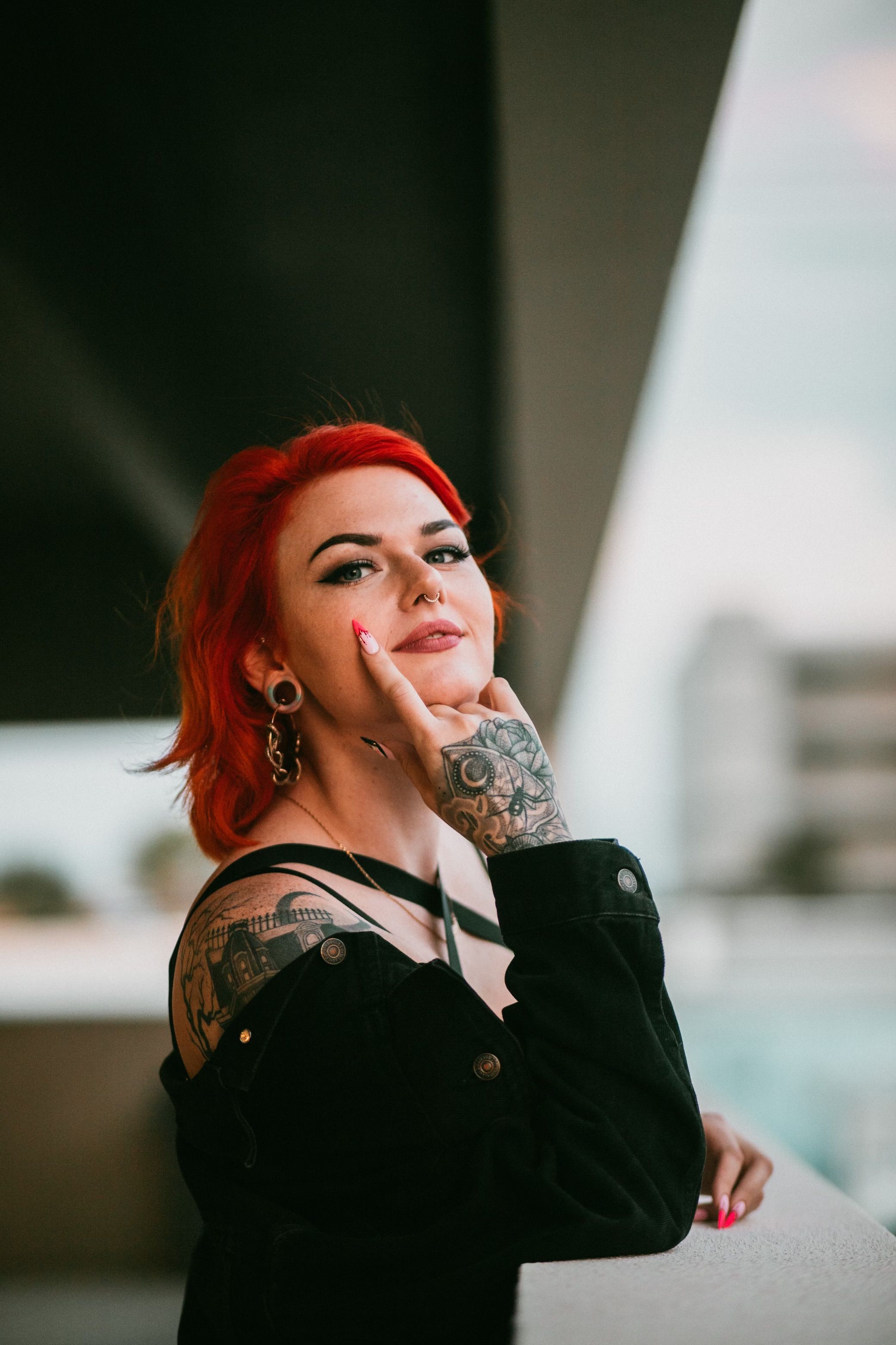 Portrait of Woman with Red Hair on a Bridge · Free Stock Photo