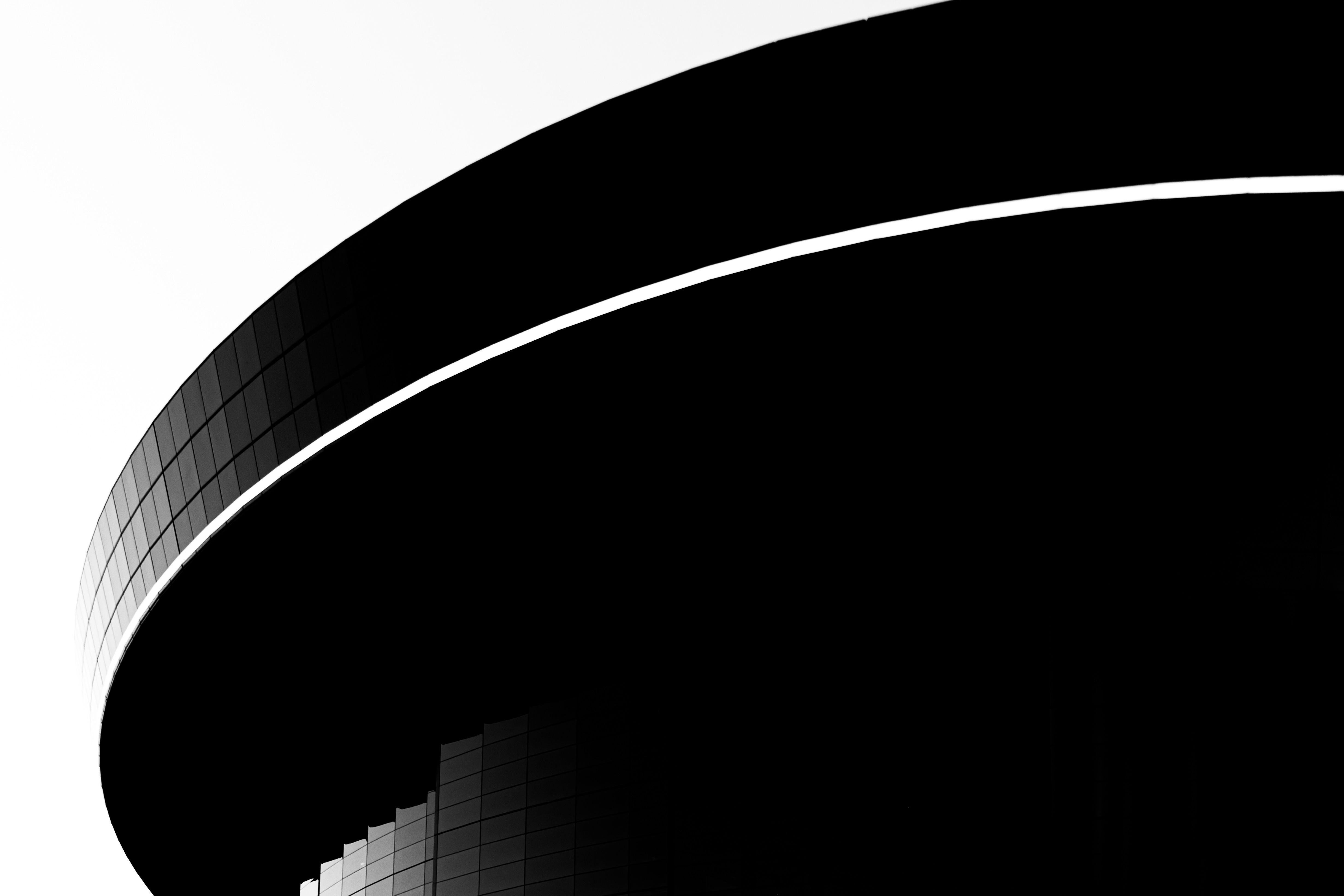 Abstract minimalistic architecture captured in high contrast black and white.