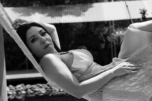 Free Woman Lying Down on Hammock Stock Photo