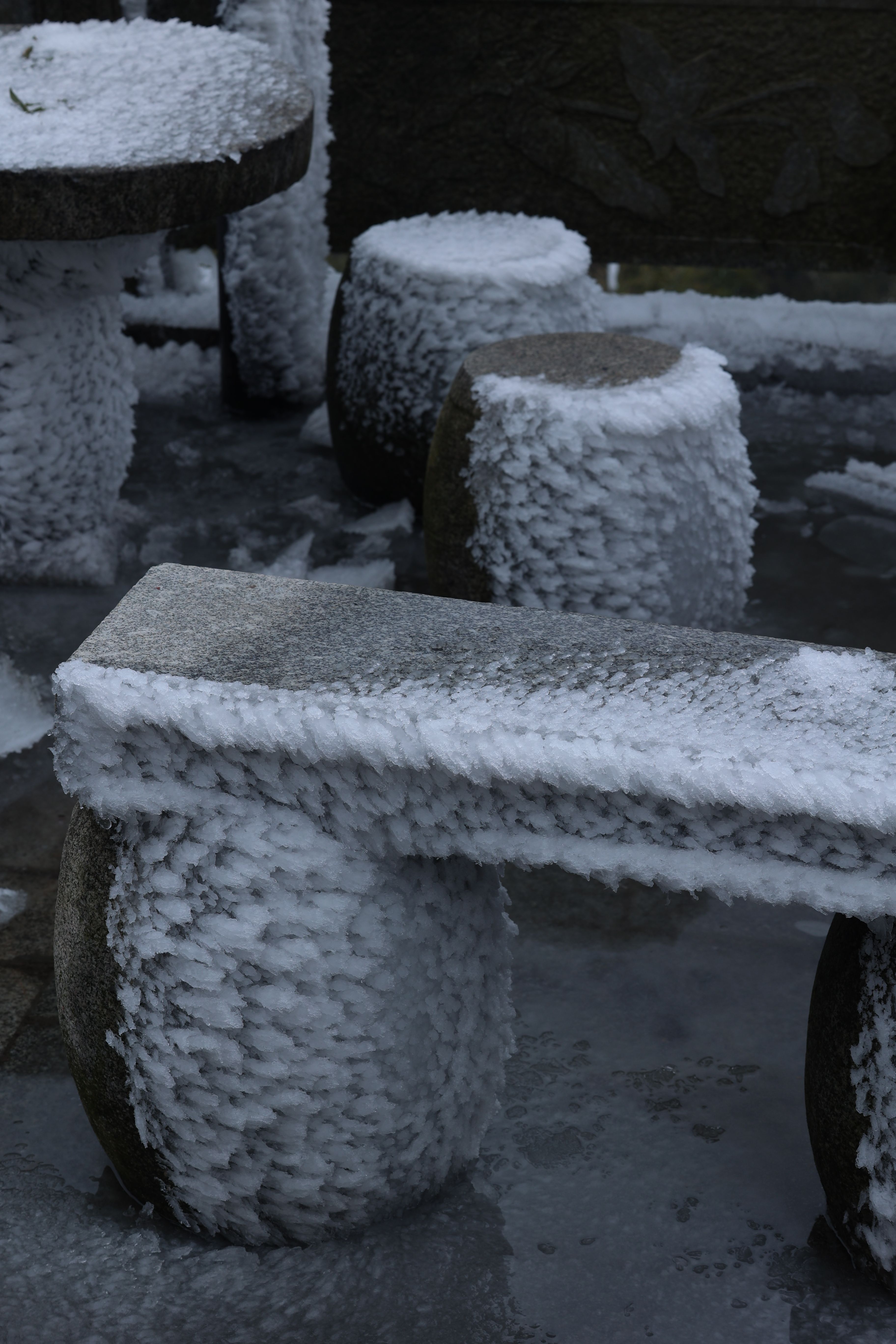 A Stone Bench in Winter · Free Stock Photo