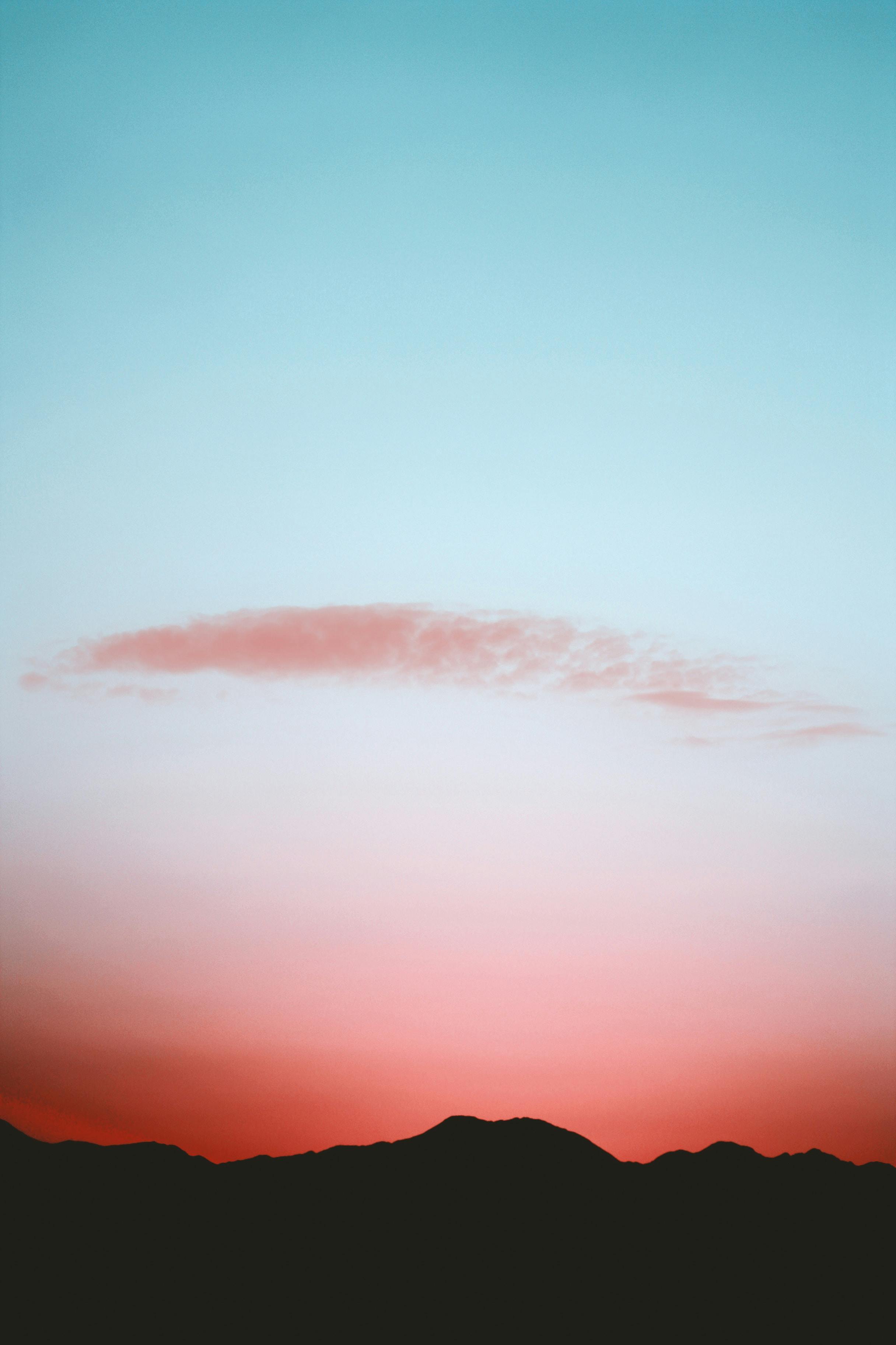 aerial photography of silhouette of mountain range