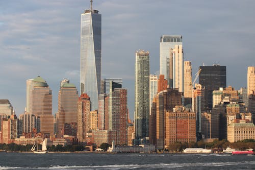 One World Trade Center and Skyscrapers on New York Coastline