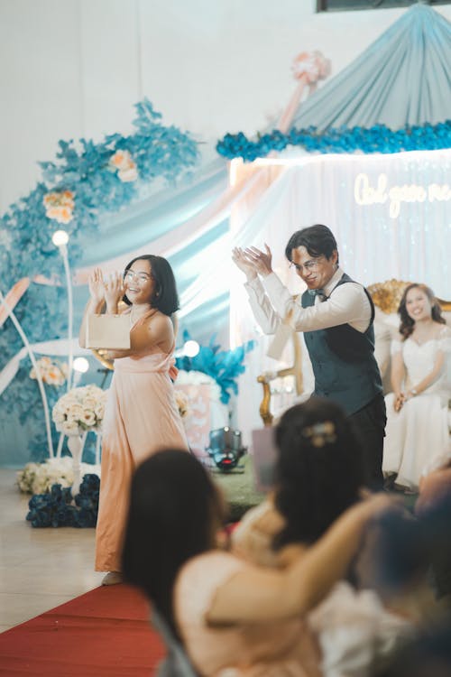 A couple dancing at a wedding reception